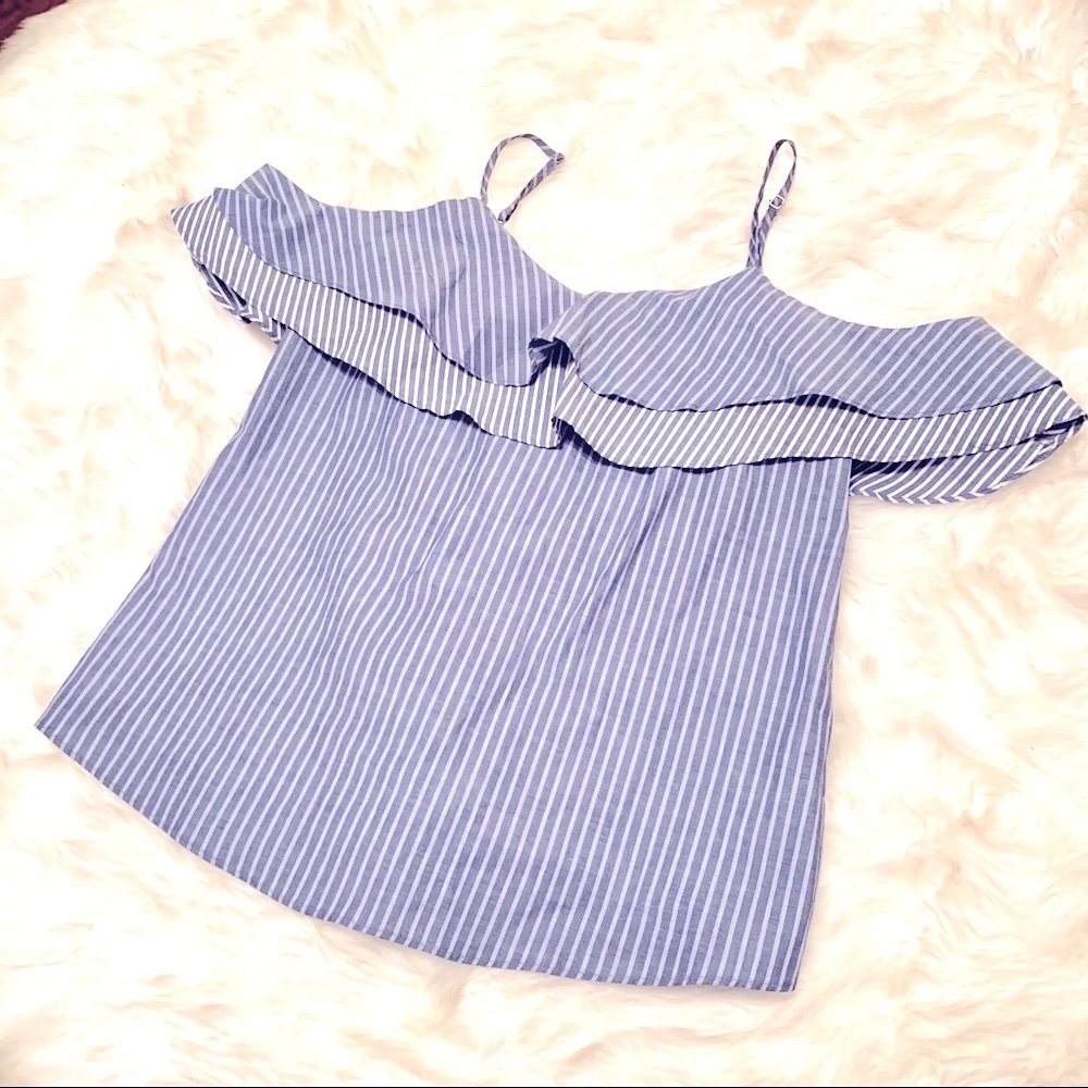 A New Day • Striped Cold Shoulder Blouse - Picture 3 of 4